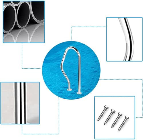 Main courante de piscine en acier inoxydable 304 avec tube contreventé monté sur pont - 3