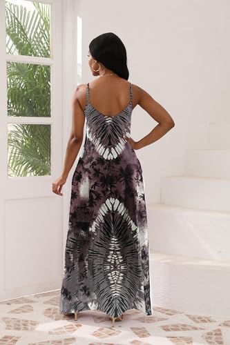 Image of vunahzma Womens Casual Fashion Sleeveless Plus Size Loose Long Sexy Maxi Dress with Pockets