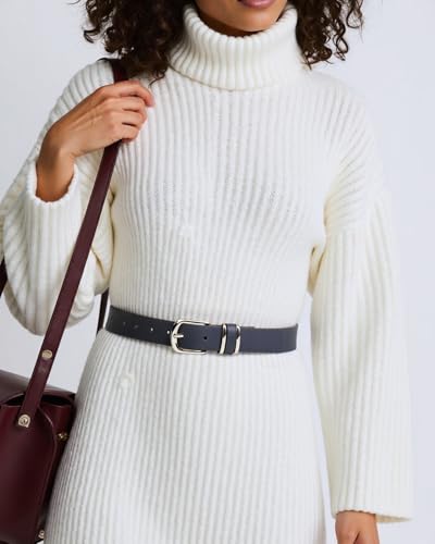 Women's Belt - Thin Skinny Waist Belt with Gold Pin Buckle Fashion Belt for Jeans, Dresses, and Pants4