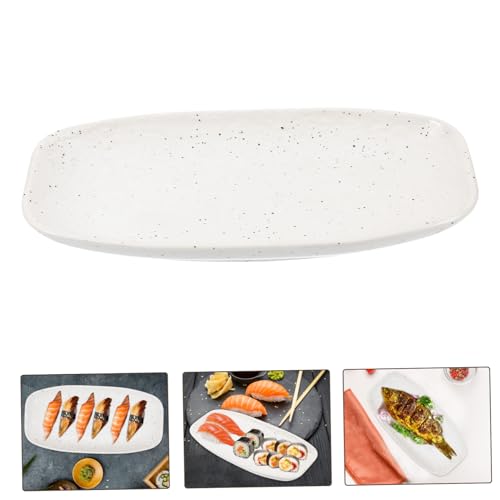 Plato cerámico rectangular para sushi y postres miniatura 7