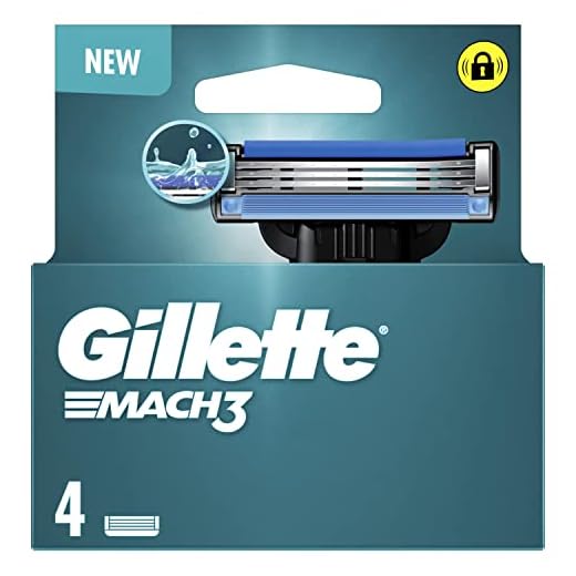 Gillette Mach3 Recharges De Lames De Rasoir Pour Homme, À 3 Lames, 4 Recharges De Lames, Lames Plus Résistantes Que L’Acier