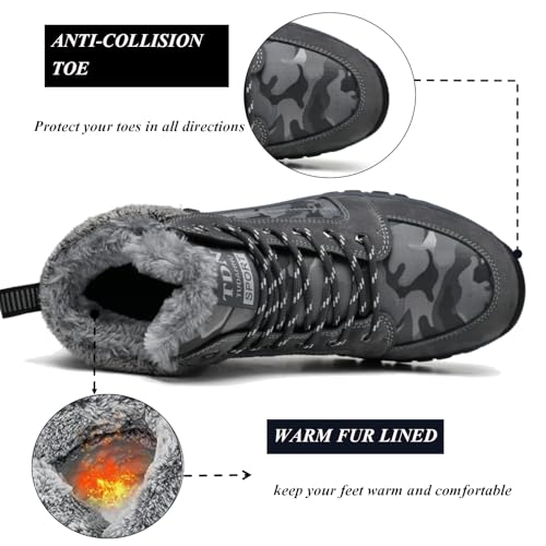 Winter Boots for Men Women Warm Lined Non Slip Hiking Boot Outdoor Waterproof Snow Boots4