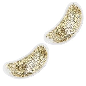 Eye Gel Ice Pack, Reusable Eye Gel Ice Pack Cooling Warming Eye Patch for Dark Circle Eye Covers Puffiness Cold Eye Masks Girl Women (Gold)