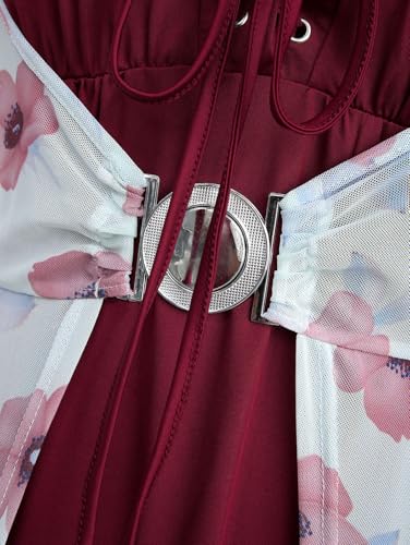 Image of ROSE GAL Rosegal Plus Size Women Sundress Set Flutter Sleeves Floral Dress and Lace-up Cami Dress