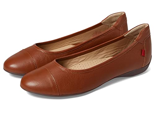 Marc Joseph New York Womens Casual Genuine Leather Slip On Ballet Flat Comfortable Lightweight Walking Shoe Cognac Napa Soft 7.5 #TOP3