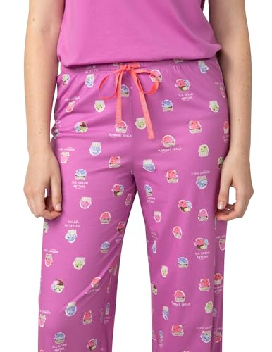 Image of HUE Women's Sleep and Lounge Pajama Separates, Late Summer & Fall Collection, Radiant Orchid Sundae Snacks - Sleep Pant, Large