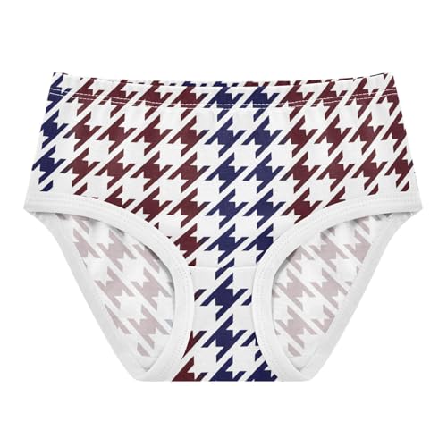 Houndstooth Blue White Brown Girls Underwear Toddlers 2t Cotton Girl Panties Cute Pattern Underpants Briefs