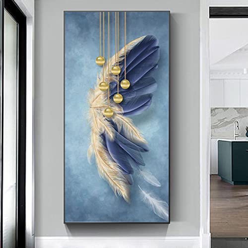 Affiches et impressions abstraites de plumes sur toile 50x100