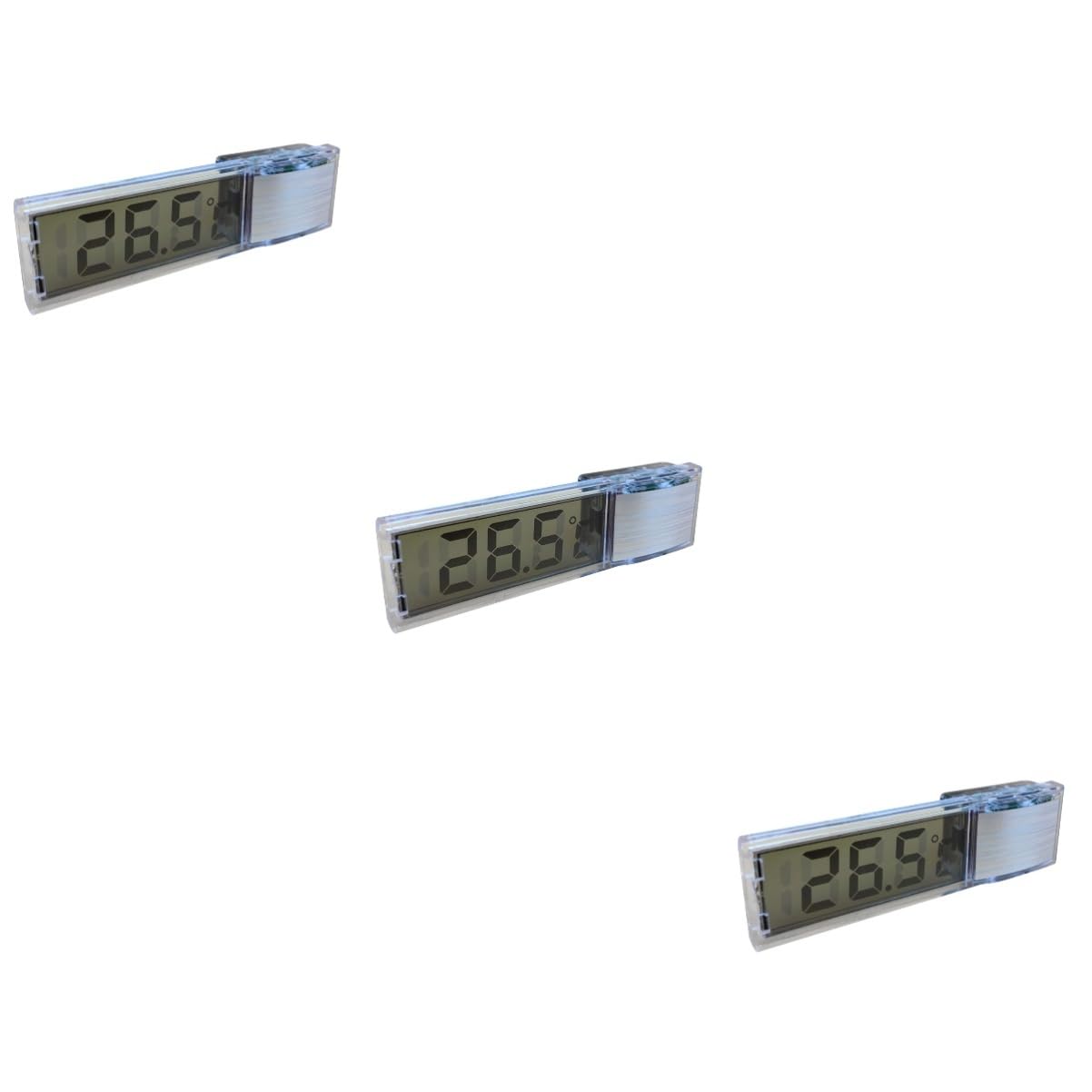 COSMEVIVI 3pcs Aquarium Temperature Gauge Sucker Mount Fish Tank Thermometer Led Display Waterproof Easy to Use