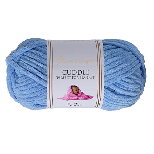 Utopia Crafts Cuddle Super Chunky Chenille Soft Yarn for Knitting and Crochet 3X 100g (Sky)