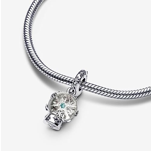 New S925 sterling silver Christmas snow globe crystal pendant necklace accessories DIY charm personalized crystal snow globe charm snake bead pendant silver charm beading3