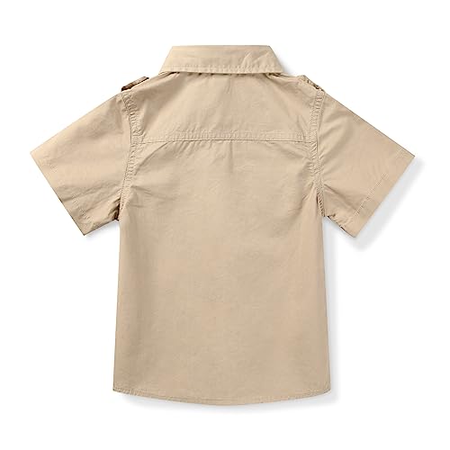 Boys Button Down Short Sleeve Shirts Cotton Lightweight Casual Shirts Tops Two Pockets2