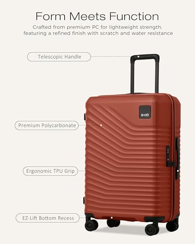 Image of Coolife Luggage, Lightweight PC Hardside Suitcase, Checked-Large 28-Inch