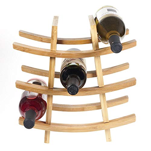 Lipper International 8306 Bamboo Wood 9-Bottle Wine Rack, 12-5/8" x 7" x 13-1/8" - Thumbnail 5