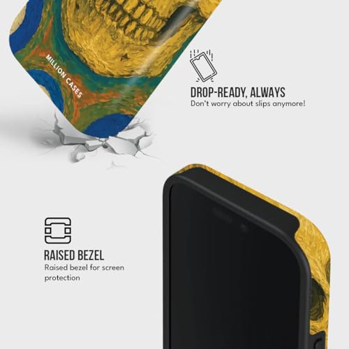 Image of MILLION CASES Back Cover Case for iPhone 15 Pro Scratch Resistant Anti-Slip Polycarbonate Shockproof Protective Durable Phantom Grin Crystal Case for Men & Boys