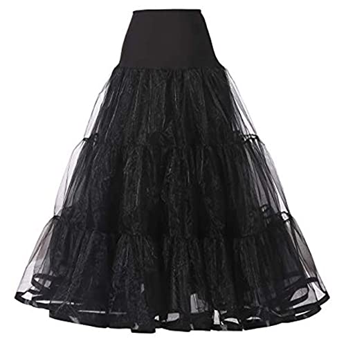 CUTIECLUB Jupon tutu pour femme - Longueur cheville - Sans cerceaux - Multicouches - Tutu bouffant - Pour adulte, Noir , S-M Cover