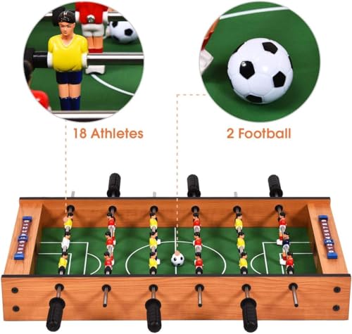FCOUMY Multi Spieltisch, 2 in 1 Spieltisch Kombi Mini Kickertisch Fußballspiel-Tisch mit Gleit Hockey, Holz Tischkicker für Familie, Eltern-Kind Interaktiv, für Kinder – Bild 5