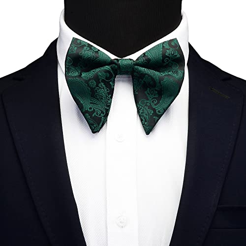Set de corbata de moño para hombre con pañuelo y gemelos miniatura 2