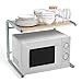 Estante de cocina, Estantería para microondas, Estante de microondas de acero inoxidable y madera, estantería de almacenamiento multifuncional para microondas/ 49,5 x 37 x 40,5 cm