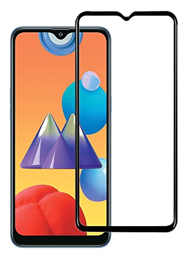 Image of STP FEEL� Tempered Glass Screen Protector Compatible for Samsung Galaxy F12 (6.5 Inch) HD Clear, Bubble-Free, Anti-Scratch Full Protection Durable Tempered Glass (Black, Pack of 1)