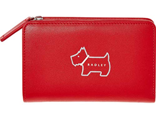 Preisvergleich Produktbild Radley Geldbörse, mittelgroß, Leder, doppelt gefaltet, Hunde-Design, Rot