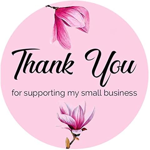 Thank You for Supporting My Small Business Stickers, Pink Thank You Stickers Small Business 1.5 Inch Round Thank You Labels for Packaging, Envelope, 500 Business Stickers Per Roll Cover