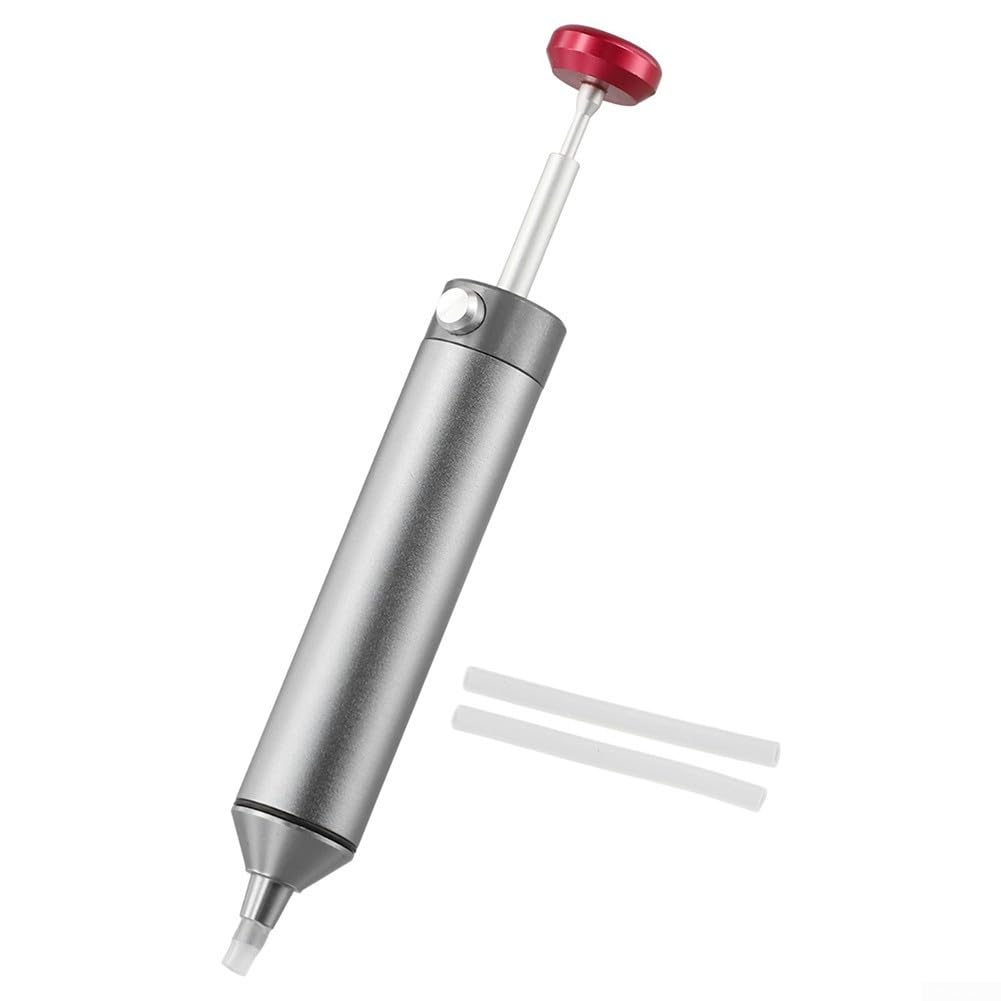 Bombas desoldadoras de aleación de aluminio 2 piezas con tubos de silicona, pluma de succión de soldadura portátil para placa de circuito y mantenimiento de componentes electrónicos