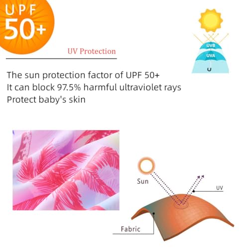 Image of UMELOK Girls Long Sleeve Rash Guard One Piece Swimsuits with UV Protection Sunsuit