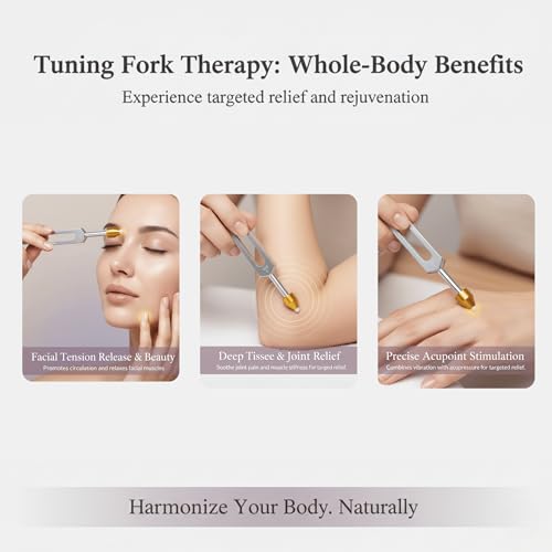 Image of 128 hz Tuning Fork Healing Instrument Tuning Forks for Meditation Yoga and Chakra Energy Sound Therapy & Stress Relief - Perfect Spiritual Gift for Women & Men