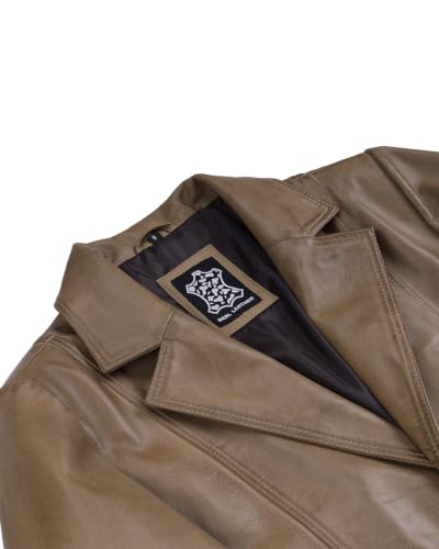 Image of fjackets Mens Leather Blazer Jacket - Real Lambskin Leather Sport Coat, 2-Button Blazer