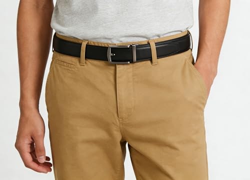Image of Lingli Men's Belt,Ratchet Dress Belt with Automatic Buckle Brown /Black-Trim to Fit-35mm wide