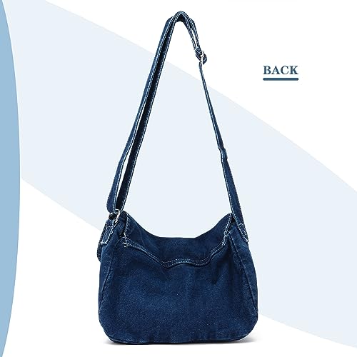 Freie Liebe Denim Bag Casual Tote Bag Aesthetic Canvas Messenger Bag Lightweight Crossbody for Women and Men2