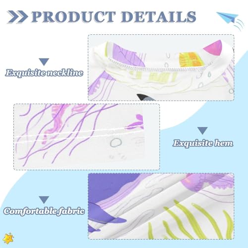 Bright Color Underwater Animal Whale Jellyfish Short Sleeve Kids Bathing Suits Boys Kids Swimsuits for Girls Teen Rash Guard Swimsuit for 3-12 Years Traje de Banos para ninas3