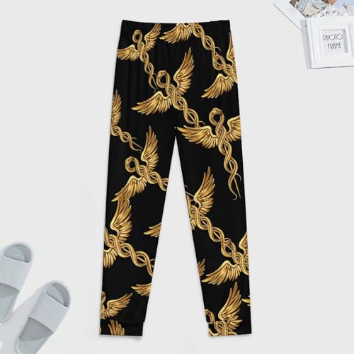 Caduceus Symbol Men's Pajamas Pants Lightweight Sleep Lounge Pant Pjs Bottoms Casual Sleepwear4