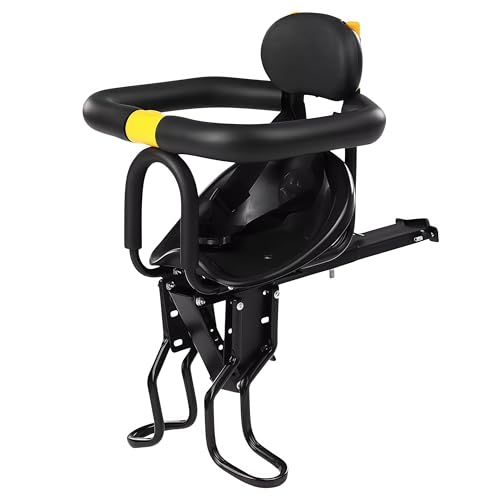 Andula幼児用 マウンテンバイク 前 チャイルドシート 子供用自転車シート フロント のせ自転車用シート マウントベビー キッズ 安全キャリアクッション 足置き場付き 長さ調節可 軽量 持ち易い 自転車 前 チャイルドシート フロント 子供のせ 持ち易