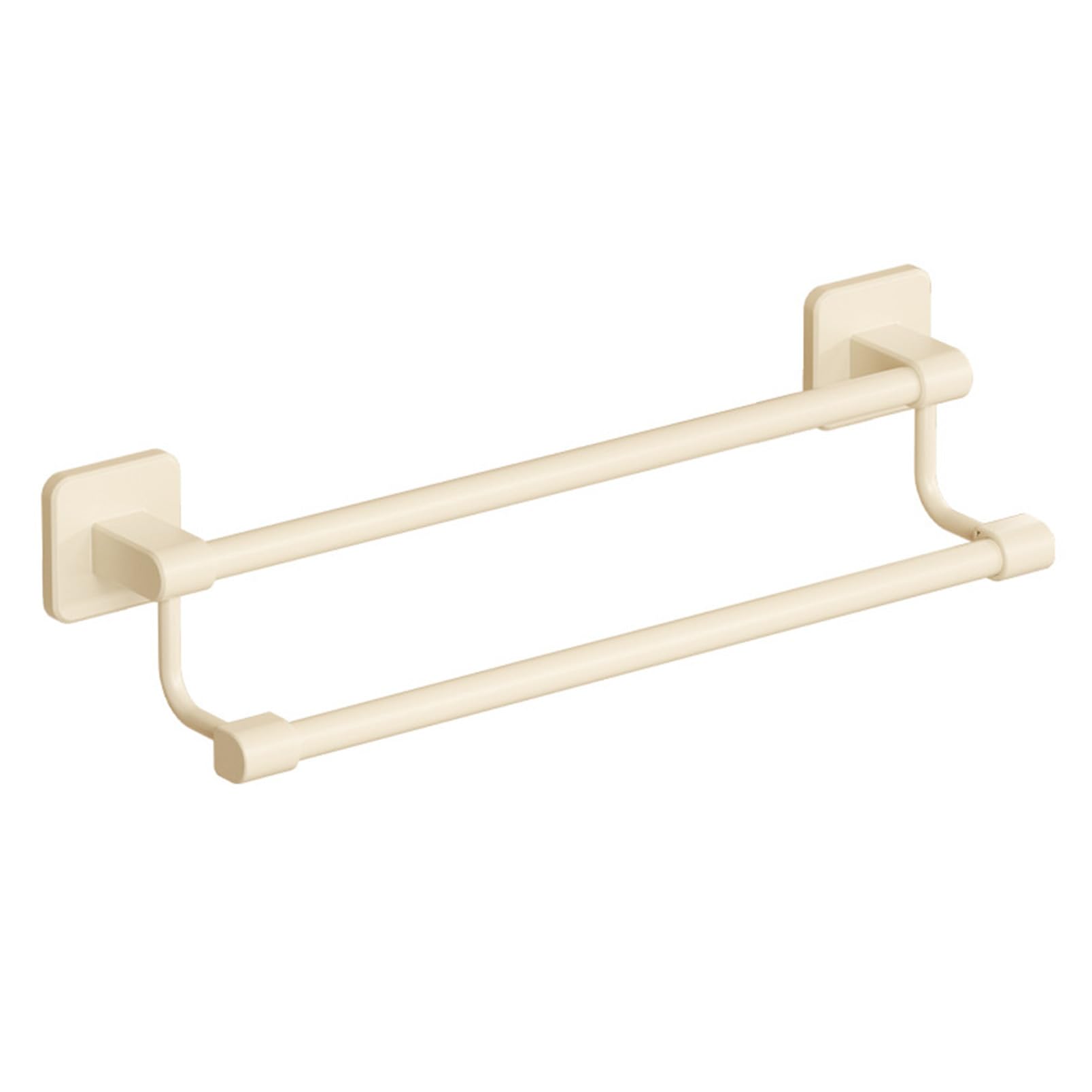 WNJJ Suction Cup Towel Rack with Double Bar for Bathroom Kitchen Wall Mounted Aluminum Towel Holder No Drill Towel Bar Rail (40cm)