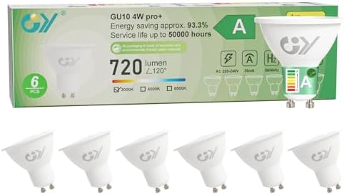 Pack de 6 lâmpadas LED GU10 GY 3000 K