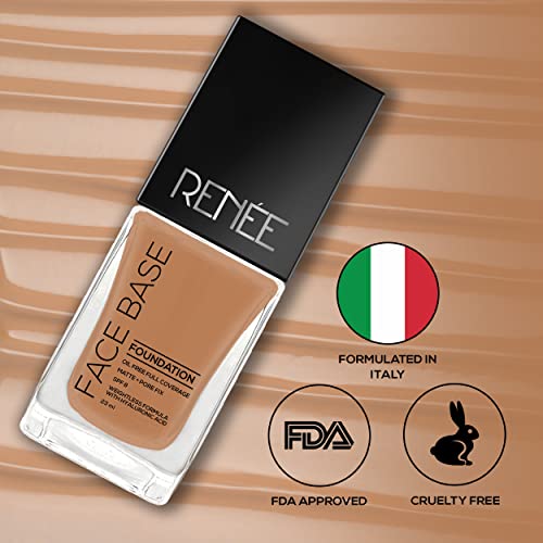 Image of RENEE Face Base Liquid Foundation - Irish Cream, 23ml | Enriched with Hyaluronic Acid & Vitamin E, Provides SPF 8 Protection, Weightless, Long-lasting Matte Finish