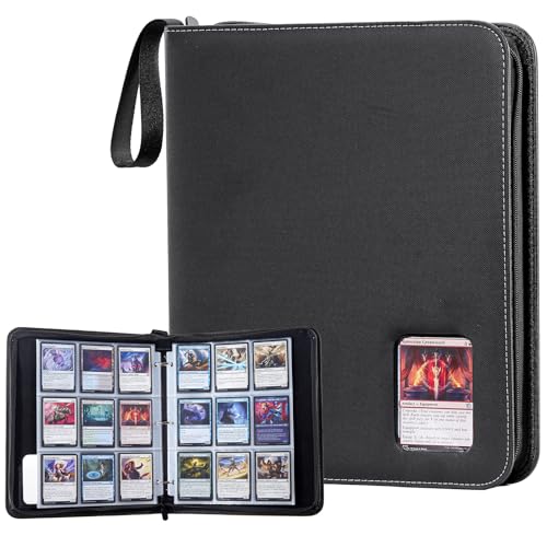 ProCase 900 Pockets Card Binder with Clear Window for Trading Cards, 9 Double Sided Pockets Cards Colletction Album Holder with Removable Sleeves for MTG, TCG, Sports Cards, Football Cards -Black