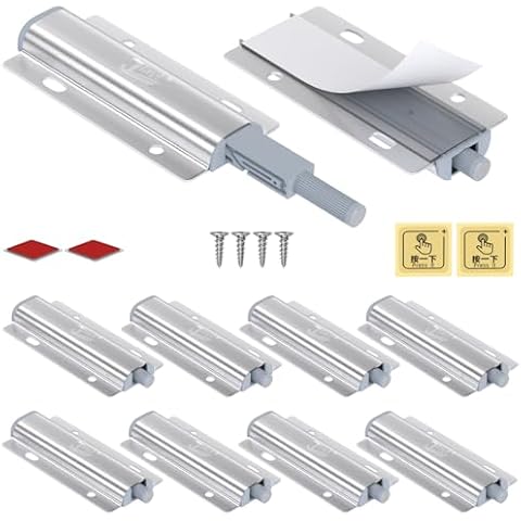 Cabinets Latches Magnetic Push Catch Jiayi 10 Pack Push to Open Door Latch Heavy Duty Touch Latches Kitchen Door Push Release Latch for Drawer Closure Push Catch Press Out Cabinet Hardware Cover