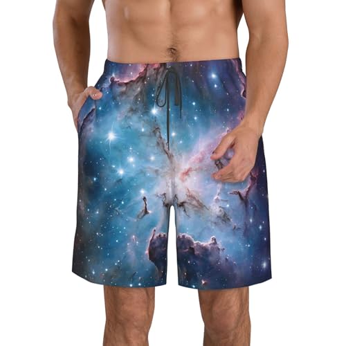 Colorful Galaxy Men's Quick Dry Beach Shorts Swim Trunks with Pockets Board Shorts