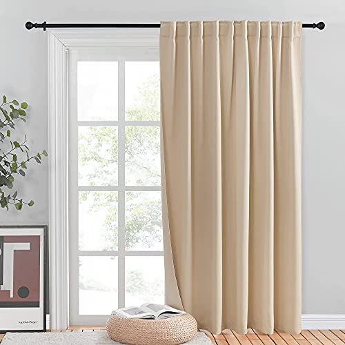 NICETOWN Sliding Door Blinds Window Treatment, Energy Smart Room Darkening Patio Door Curtain Panel, Privacy Thermal Drape for Department Bay Window (Biscotti Beige, W80 x L84, Sold Individually) by NICETOWN - Used condition - US$8.58