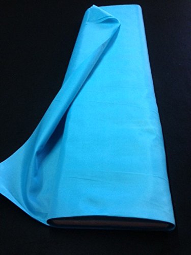 generique - CREADETEX.COM Tissu Doublure Polyester Fluide Bleu Turquoise au Metre Largeur 150 cm