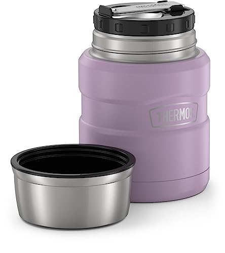 Image of THERMOS Stainless King Vacuum-Insulated Food Jar with Spoon, 16 Ounce, Matte Lavender (Pack of 4)