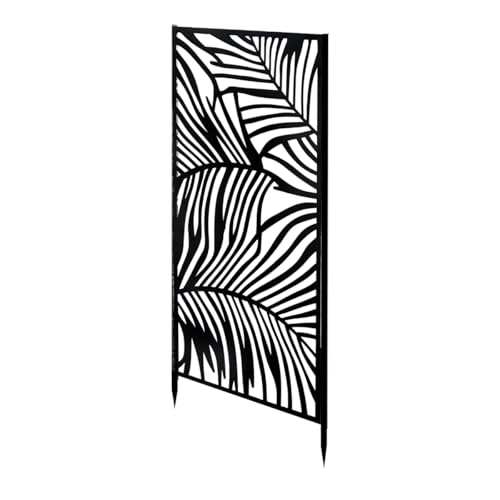 Lot de 2 panneaux de clôture métalliques décoratifs, brise-vue pour terrasse, balcon et jardin - Longueur 45 x hauteur 100 cm