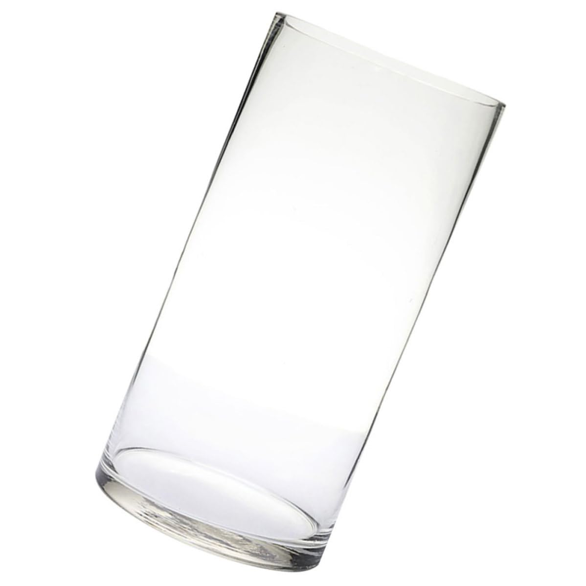 Vase en verre transparent résistant de forme cylindrique pour décoration moderne