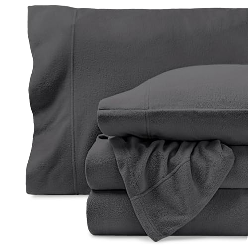 Bare Home Super Soft Fleece Sheet Set - King Size - Extra Plush Polar Fleece, Pill-Resistant Bed...