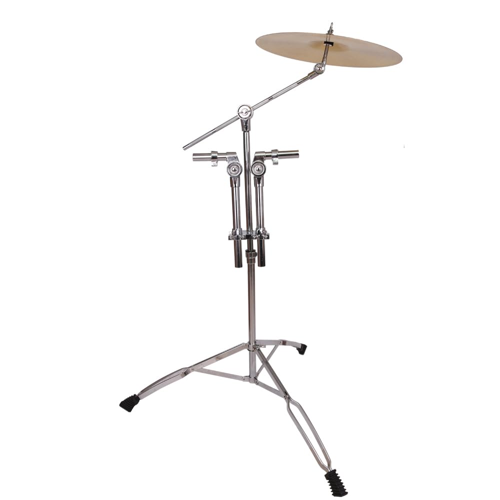 Pinikuyiro Tom Cymbal Stand,Cymbal Stand Straight & Boom Cymbal Stand Double Braced Legs Height & Angle Adjustable Drum-kit Suitable for 14-20 inch Cymbals