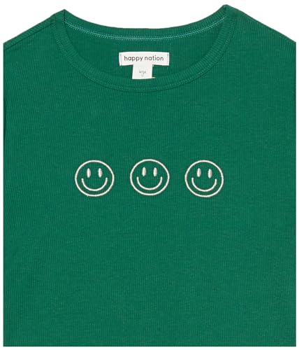 Image of Happy Nation Girls Fitted Ribbed Crop T Shirt