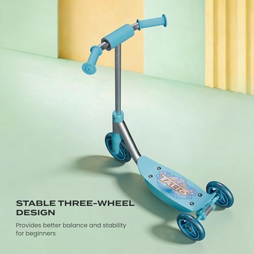 Image of TALIO Kids Kick Scooter for 2-5 Years Boys Girls, 3 Wheels with 4-Adjustable Heights, BIS Certified, Blue | Capacity 30kg (GK-105 /01)